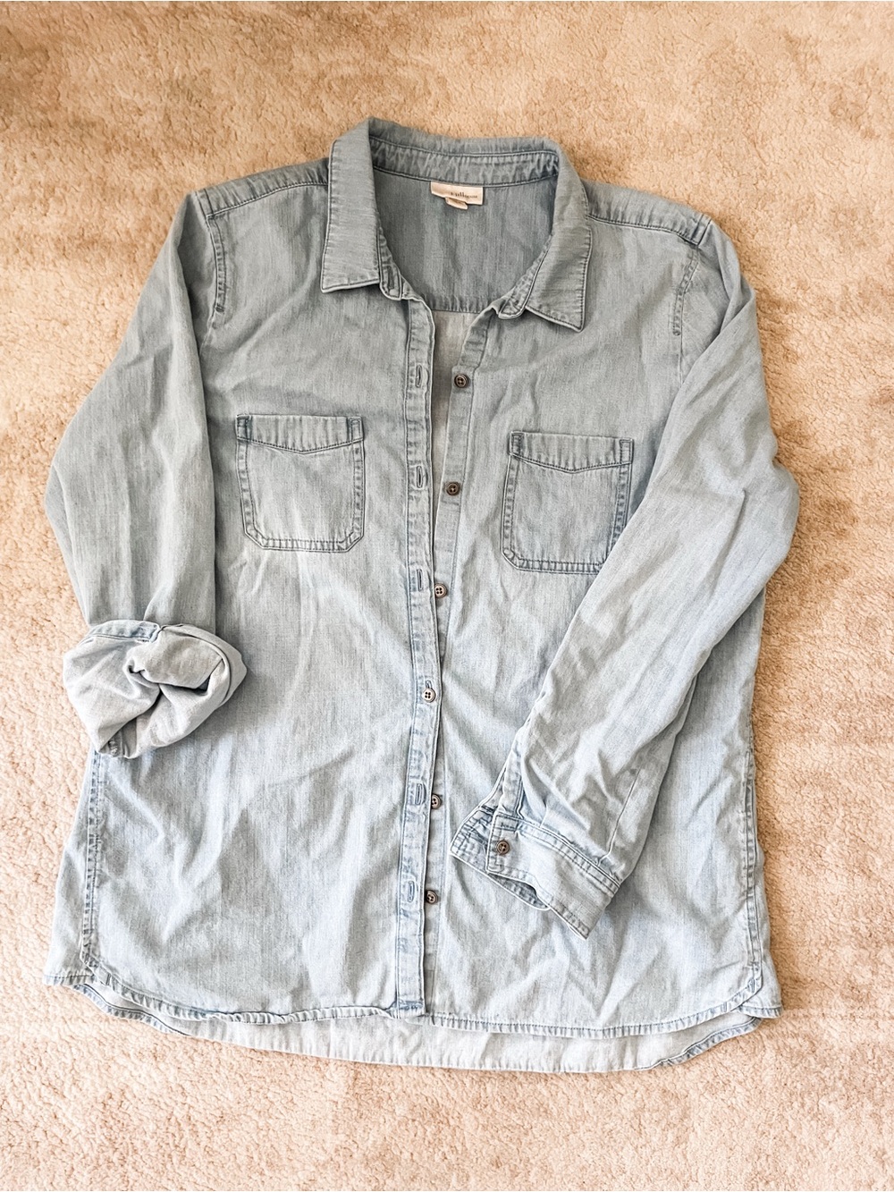 J. Jill Light Blue Denim Shirt